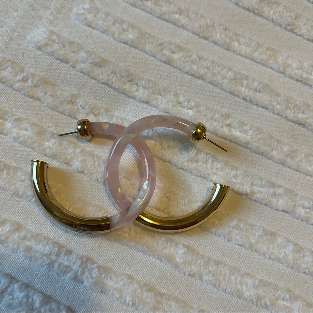3 for $25! Pink and Gold Hoops